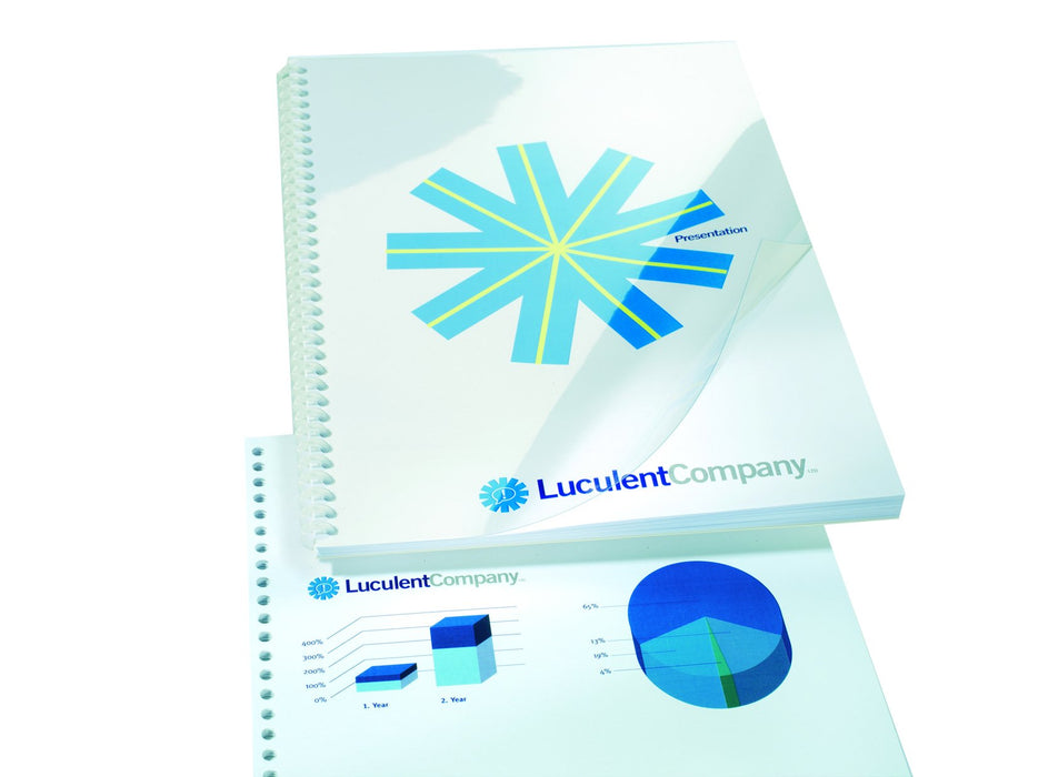 GBC HiClear Binding Cover A4 Transparent Pack of 100