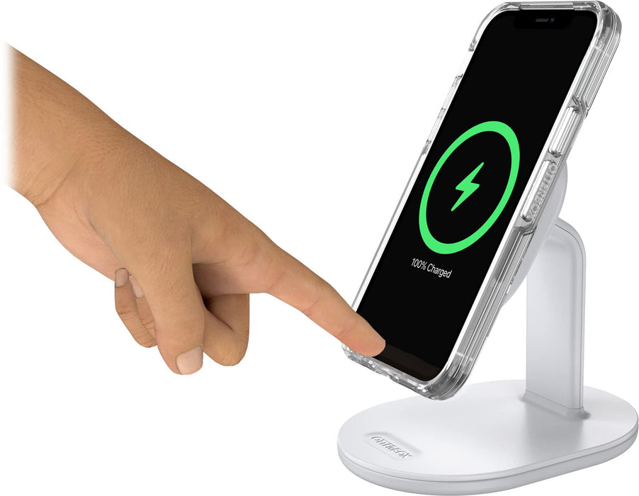 OtterBox - Wireless charging stand - for magsafe - 7.5 Watt - PD 2.0, PD 3.0 - lucid dreamer (white) - for Apple AirPods with MagSafe Charging Case, AirPods Pro, iPhone 12, 13, 14