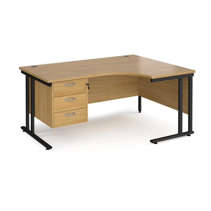 Dams International Right Hand Ergonomic Desk MC16ERP3KO 1,600 x 1,200 x 725 x 800 - 990 mm