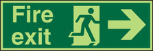 Fire Exit Sign Right Arrow Plastic Green 20 x 60 cm