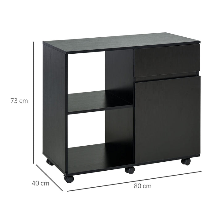 HOMCOM Printer Cabinet Black 4 x 8 x 7.3 cm