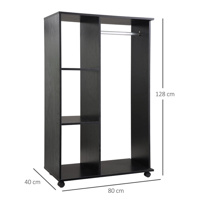 HOMCOM Open Wardrobe Cabinet Black