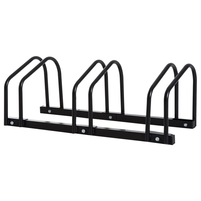HOMCOM Bike Parking Rack, 130Lx33Wx27H cm, Steel-Black