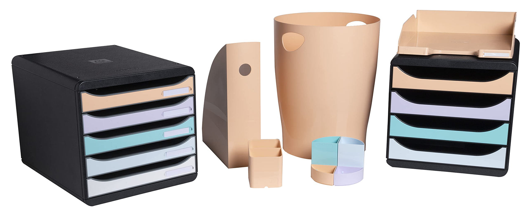 Exacompta Aquarel Waste Bin 45361D PP (Polypropylene) Pastel Coral 263 x 335 x 335 mm