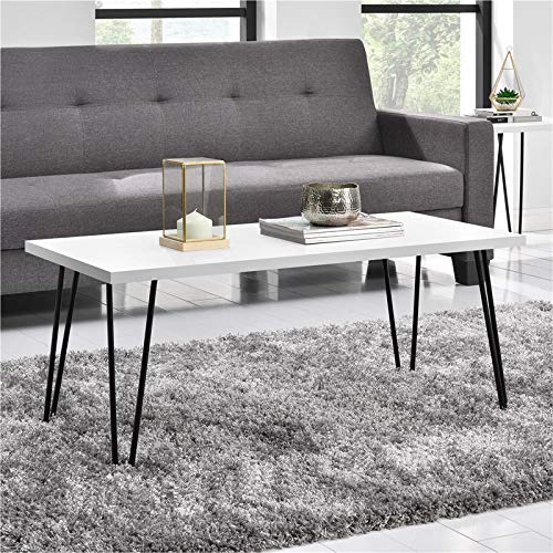 Alphason Rectangular Coffee Table with White MDF Top and White Stipple Frame 5011015COM 1067 x 495 x 453mm