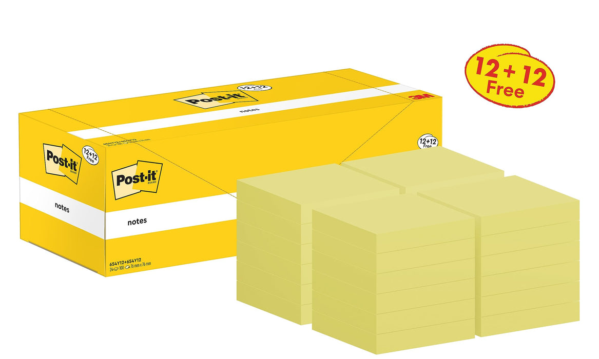 Post-It Notes 76X76 100S C/Ylw Pk24