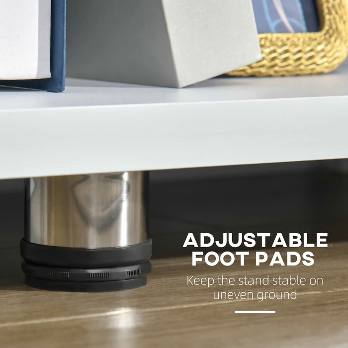 HOMCOM TV Stand Particleboard White 135 x 35 x 41.7 cm