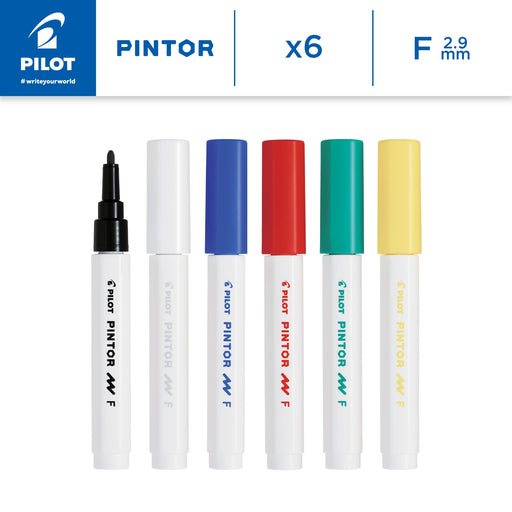 Pilot PINTOR Paint Marker Bullet 1 mm Assorted Pack of 6