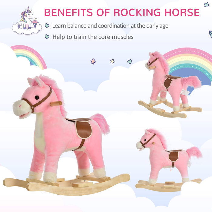 HOMCOM Rocking Horse 330-109PK 610 mm 325 mm 650 mm Pink