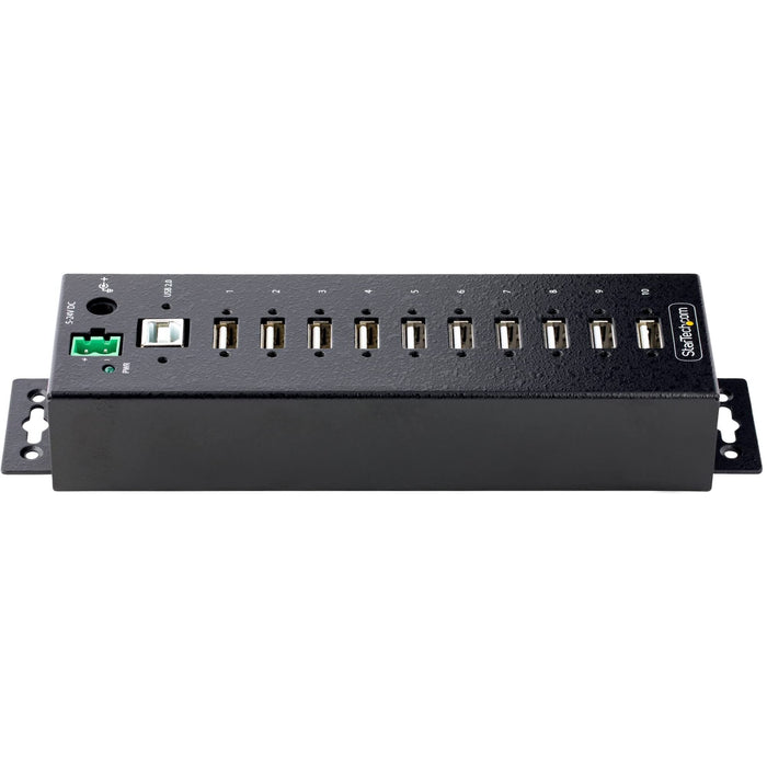 StarTech.com 10-Port Industrial USB 2.0 Rugged Hub with ESD Level 4 Protection