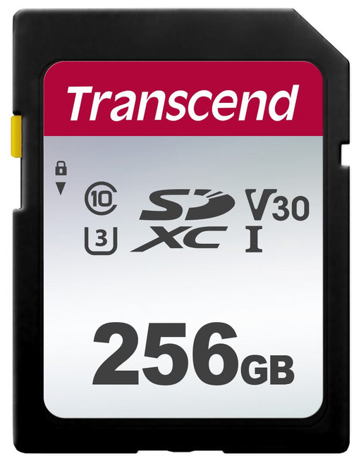 Transcend 300S - Flash memory card - 256 GB - Video Class V30 / UHS-I U3 / Class10 - SDXC UHS-I