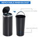 HOMCOM Trash Can Stainless Stell Black 30.5 x 68 cm