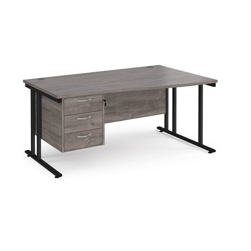 Dams International Wave Desk MC14WRP2KB 1,400 x 725 x 800 - 990 mm