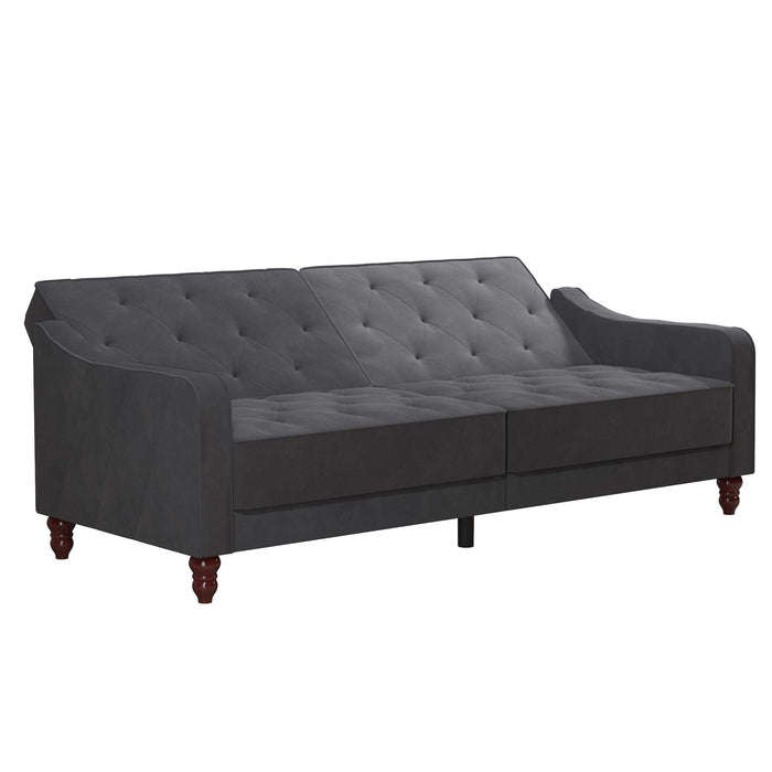 Novogratz 3 Seat Sofa GREY Velvet 2,070.10 (W) x 850.90 (D) x 876.30 (H) mm