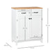 HOMCOM Storage Cabinet White Rubber Wood 400 x 940 mm