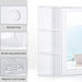 HOMCOM Mirror Cabinet Glass,MDF (Medium-Density Fibreboard) White 66 x 17 x 63 cm