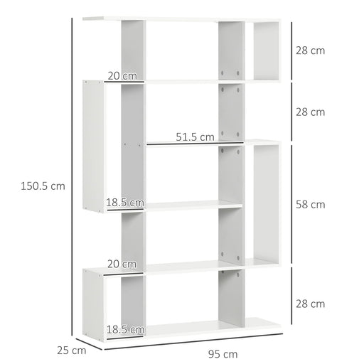 HOMCOM Bookcase 836-542ND Natural wood finish 950 x 250 x 1,505 mm