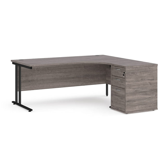 Dams International Desk with Pedestal EBK18LB 1,800 x 1,626 x 725 mm