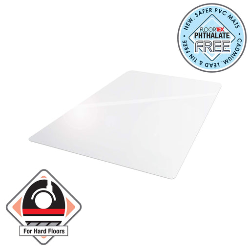 Advantagemat PVC Rectangular Office Chair Mat Floor Protector for Hard Floors 120 x 90cm Clear - UFC129225EV