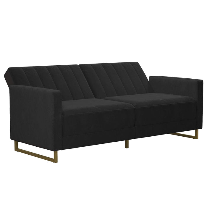 Novogratz 3 Seat Sofa BLACK Velvet 1,955.80 (W) x 838.20 (D) x 850.90 (H) mm