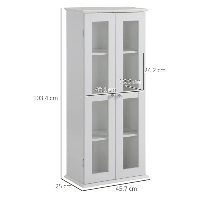 HOMCOM Storage Unit MDF (Medium-Density Fibreboard) White 45.7 x 25 x 103.4 cm