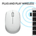Logitech M171 1000 DPI Ambidextrous RF Wireless Optical Mouse Off White