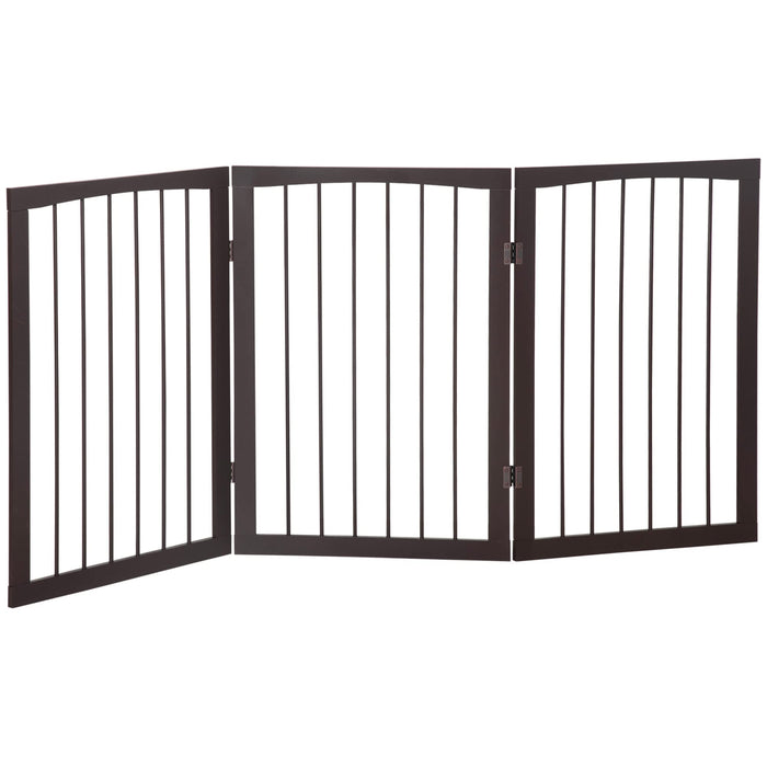 PawHut Folding Pet Gate Dark brown 1540 mm x 12 mm x 760 mm