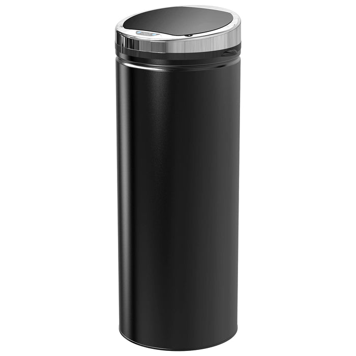 HOMCOM Trash Can Stainless Steel Black 30.5 x 81.5 cm