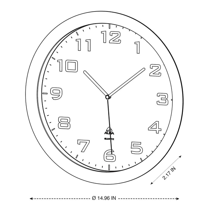 Alba Analog Wall Clock HORISSIMO N 38 x 5.5cm Black