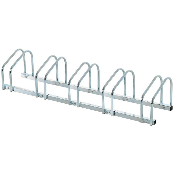 HOMCOM 5-Bike Floor Parking Stand-Silver