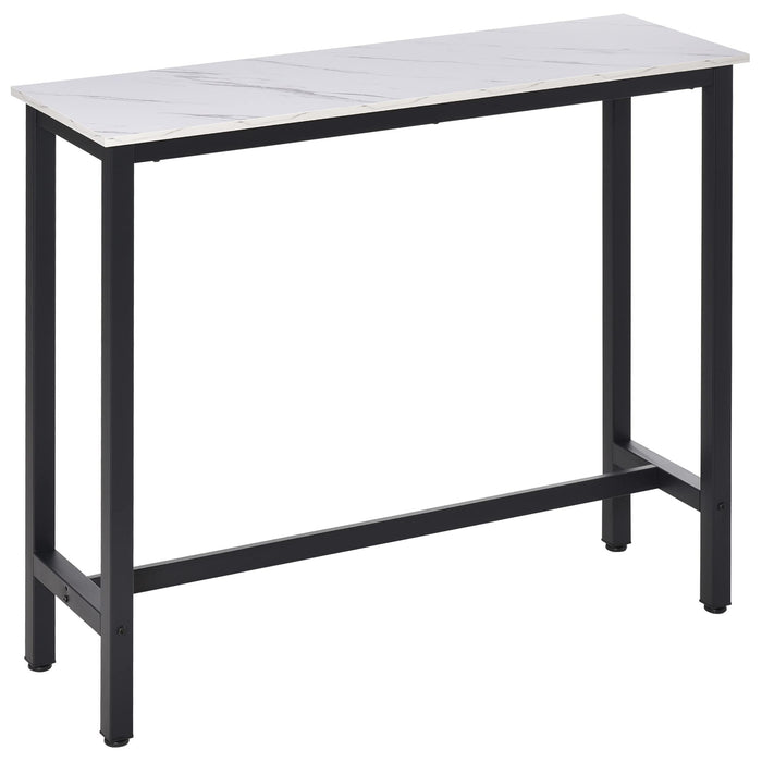 HOMCOM Bar Table with Adjustable Pads Black, White