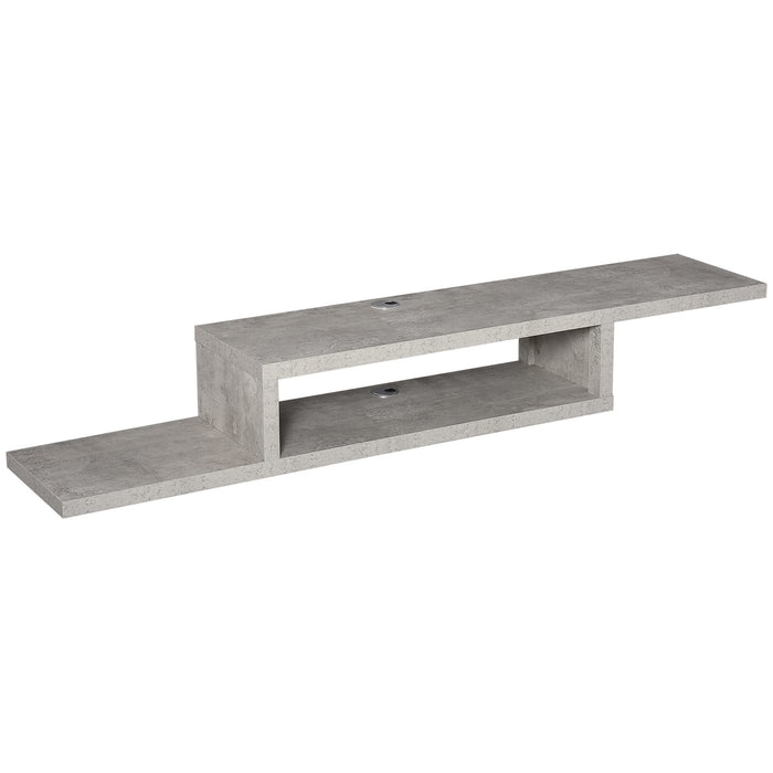 HOMCOM TV Stand Particle Board Grey 152.4 x 29.8 x 21 cm