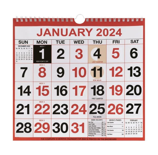 Wirebound Mtv Calendar 249X231 2024