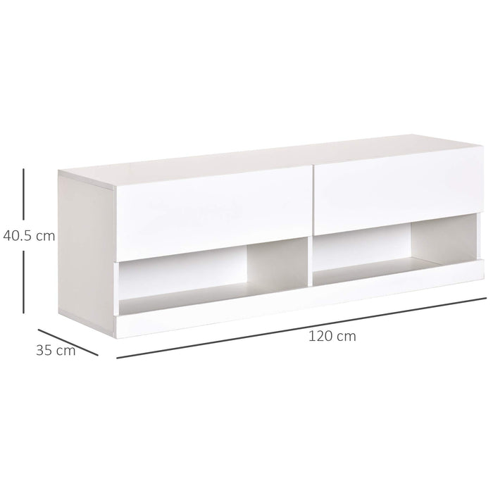 Homcom TV Stand High Gloss White