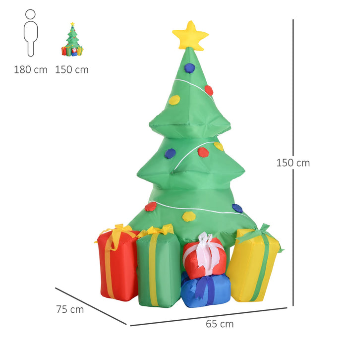 HOMCOM Christmas Tree Inflatable Green 65 x 150 cm