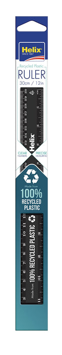 Helix 100% Recycled Plastic Ruler Black 30 cm / 12 "