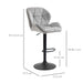 HOMCOM Bar Stool Fabric Light Grey Pack of 2