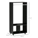 HOMCOM Wardrobe Aluminium, Particle Board Black 40 x 60 x 128 cm
