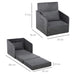 HOMCOM Sofa Grey 777 x 70 mm