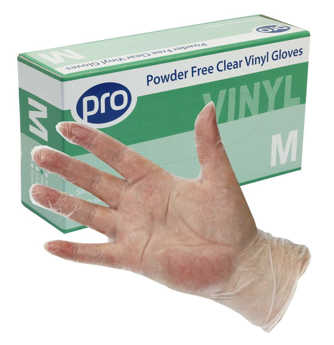 ValueX Vinyl Gloves Medium Powder Free Clear (Pack 100) VGY100MC