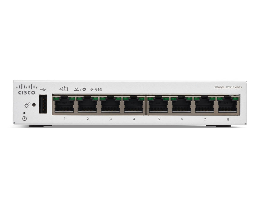 Cat1200 8-p GE Desktop Ext PS PoE Input