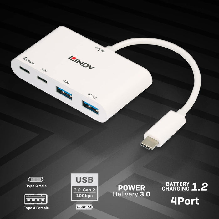 4 Port Usb 3.1 Gen 2 Hub With Power