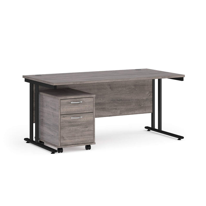 Dams International Straight Desk with 2 Drawer Pedestal SBK214B 1,400 x 800 x 725 mm