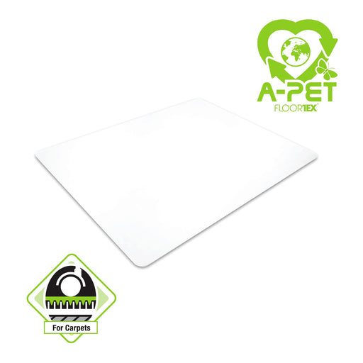 AdvantagematPlus APET Office Chair Mat Floor Protector for Low and Standard Pile Carpets 118.5 x 75cm Clear - UCCMFLAG0001
