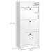 HOMCOM Shoe Cabinet 833-415WT Metal, Particle Board, Plastic White 240 mm x 600 mm x 1320 mm