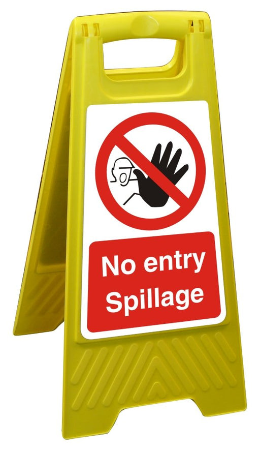 Floor Sign No Entry Spillage Polypropylene Yellow 60 x 30 cm
