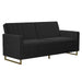 Novogratz 3 Seat Sofa BLACK Velvet 1,955.80 (W) x 838.20 (D) x 850.90 (H) mm