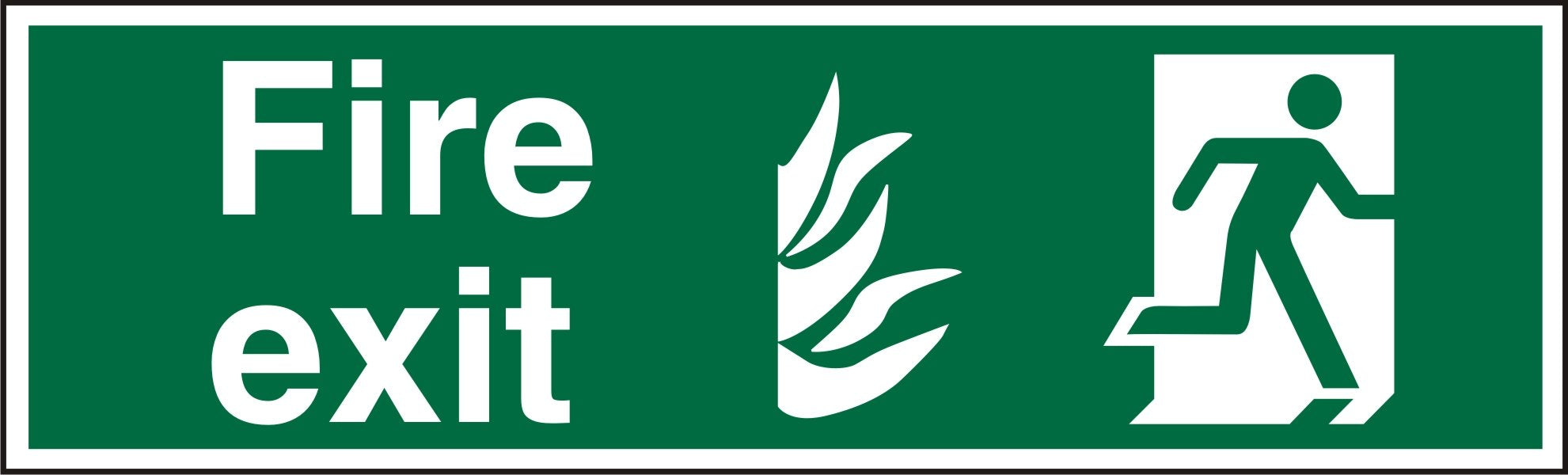 Fire Exit Sign with Right Arrow Self Adhesive Vinyl 15 x 45 cm