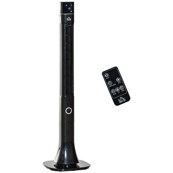HOMCOM Tower Fan Non Height Adjustable 60 W ABS (Acrylonitrile Butadiene Styrene) Black 32 x 32 x 120 cm