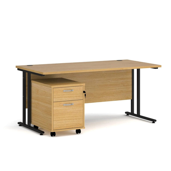 Dams International Straight Desk with 2 Drawer Pedestal SBK216O 1,600 x 800 x 725 mm